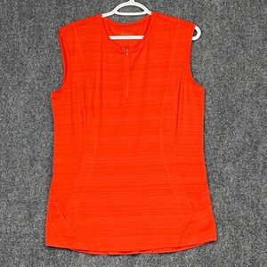 Athleta Women's Sleeveless‎ Half-Zip Running Top - Orange - Size L Zip Pocket